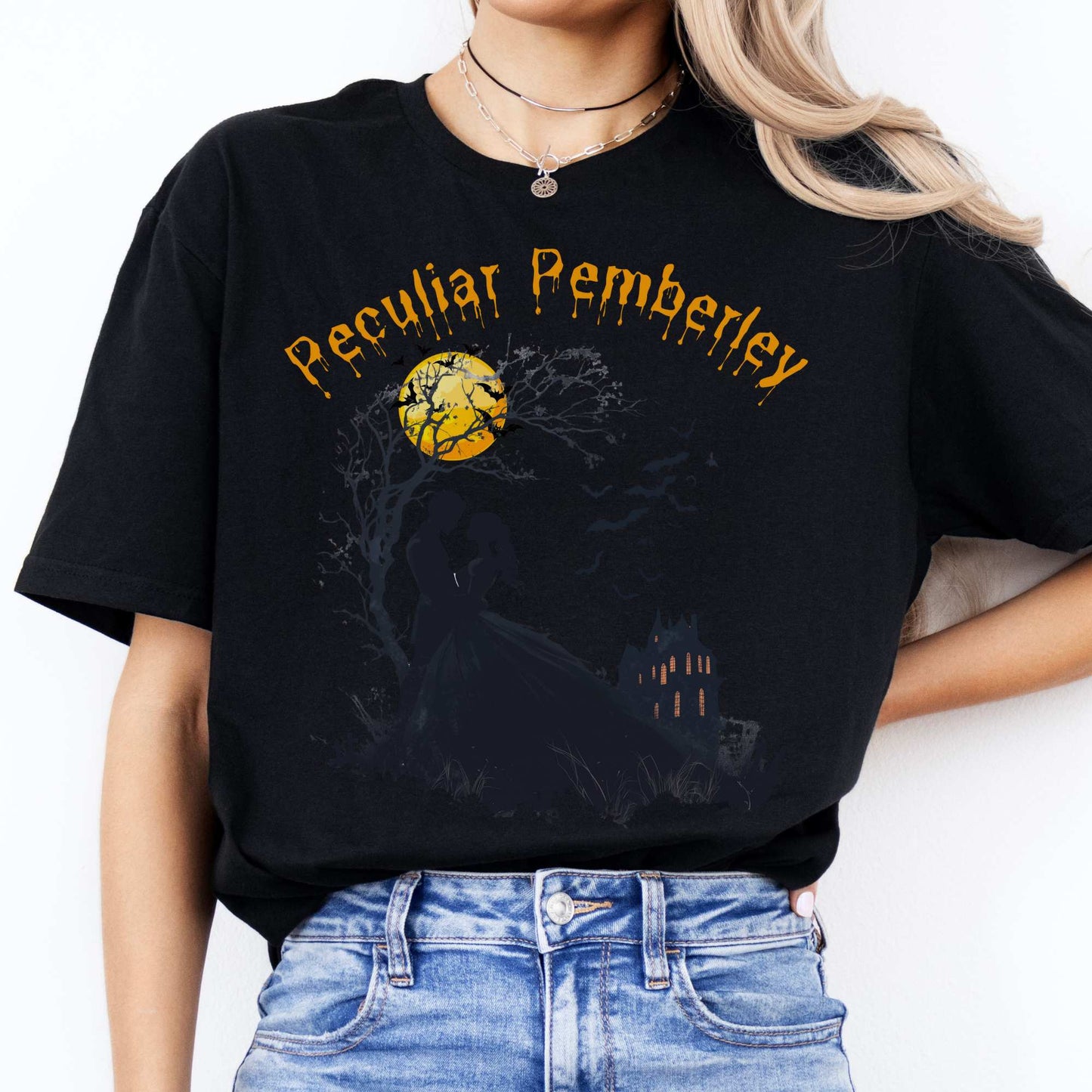 Peculiar Pemberley Pride & Prejudice Halloween Shirt Black / S T-Shirt The Mystic Eden Bookish Book Lovers