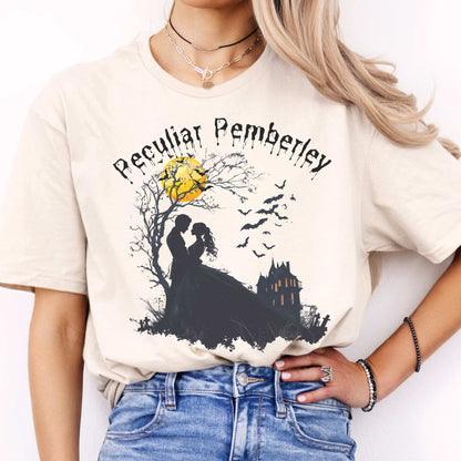 Peculiar Pemberley Pride & Prejudice Halloween Shirt Natural / S T-Shirt The Mystic Eden Bookish Book Lovers