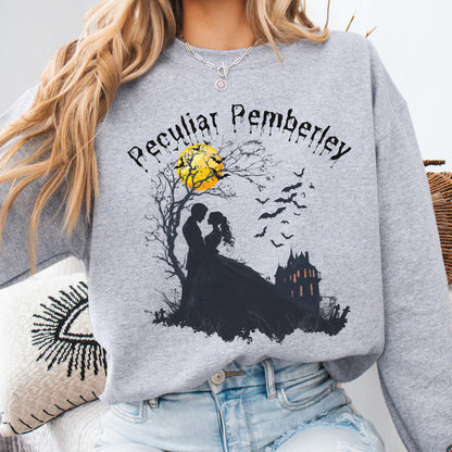 Peculiar Pemberley Pride & Prejudice Halloween Sweatshirt Sport Grey / S Sweatshirt The Mystic Eden Bookish Book Lovers
