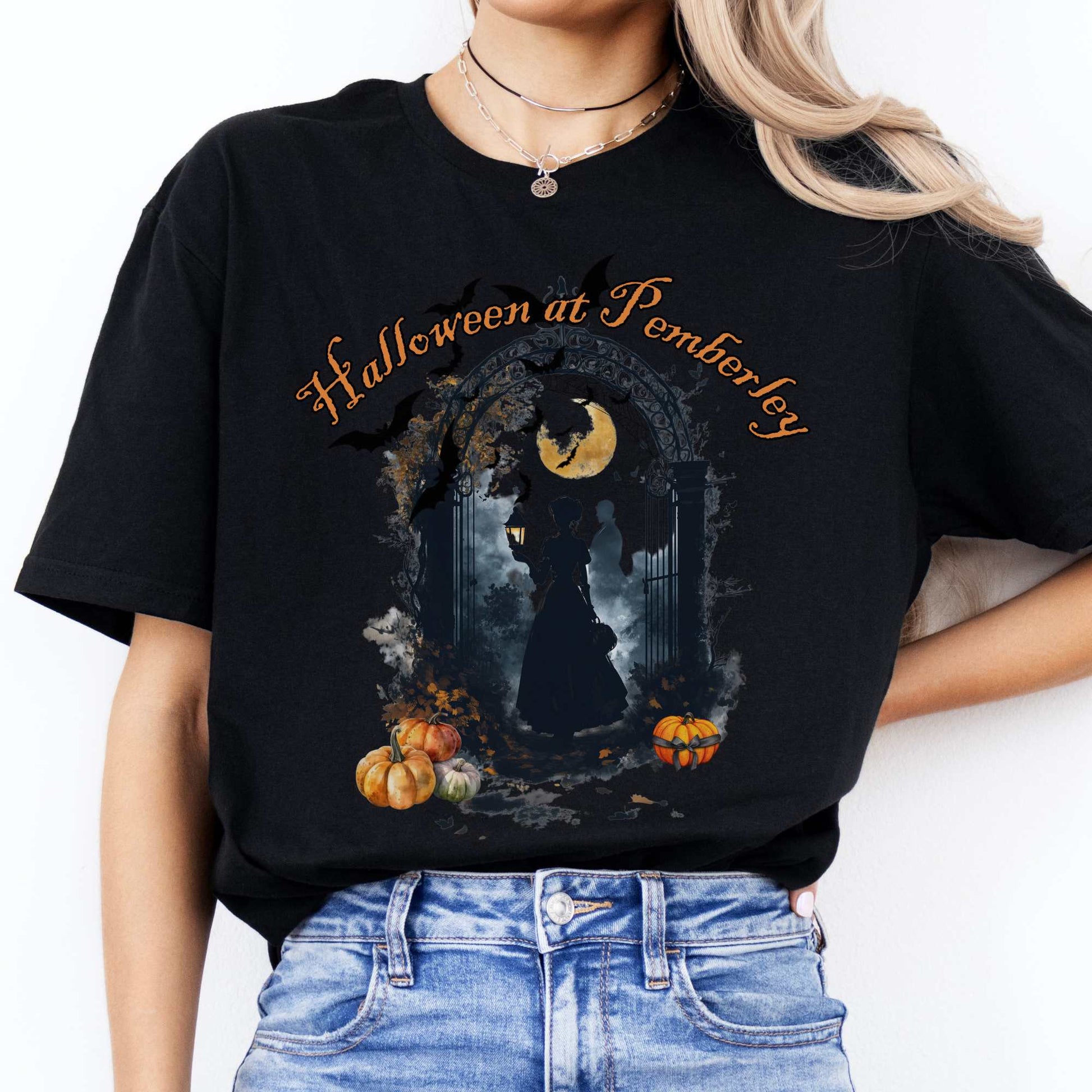 Pemberley Halloween Pride & Prejudice Shirt Black / S T-Shirt The Mystic Eden Bookish Book Lovers