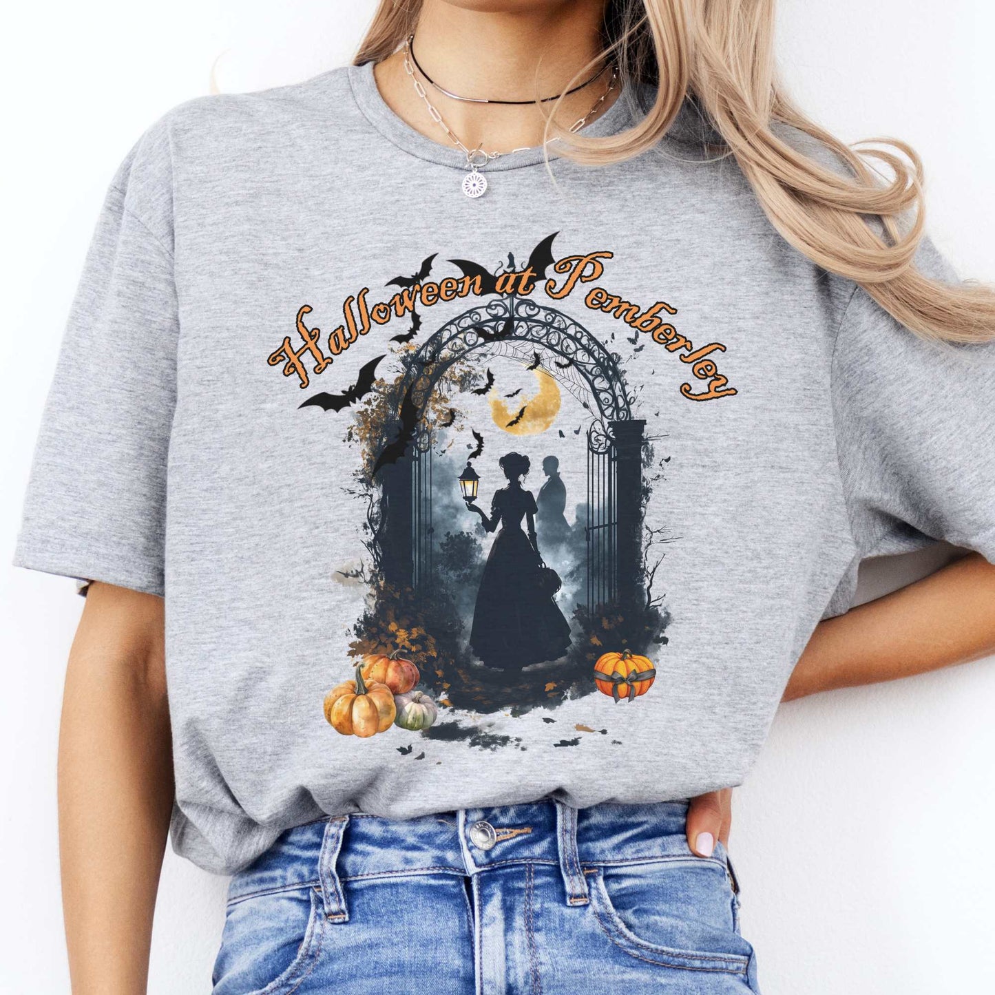 Pemberley Halloween Pride & Prejudice Shirt Sport Grey / S T-Shirt The Mystic Eden Bookish Book Lovers