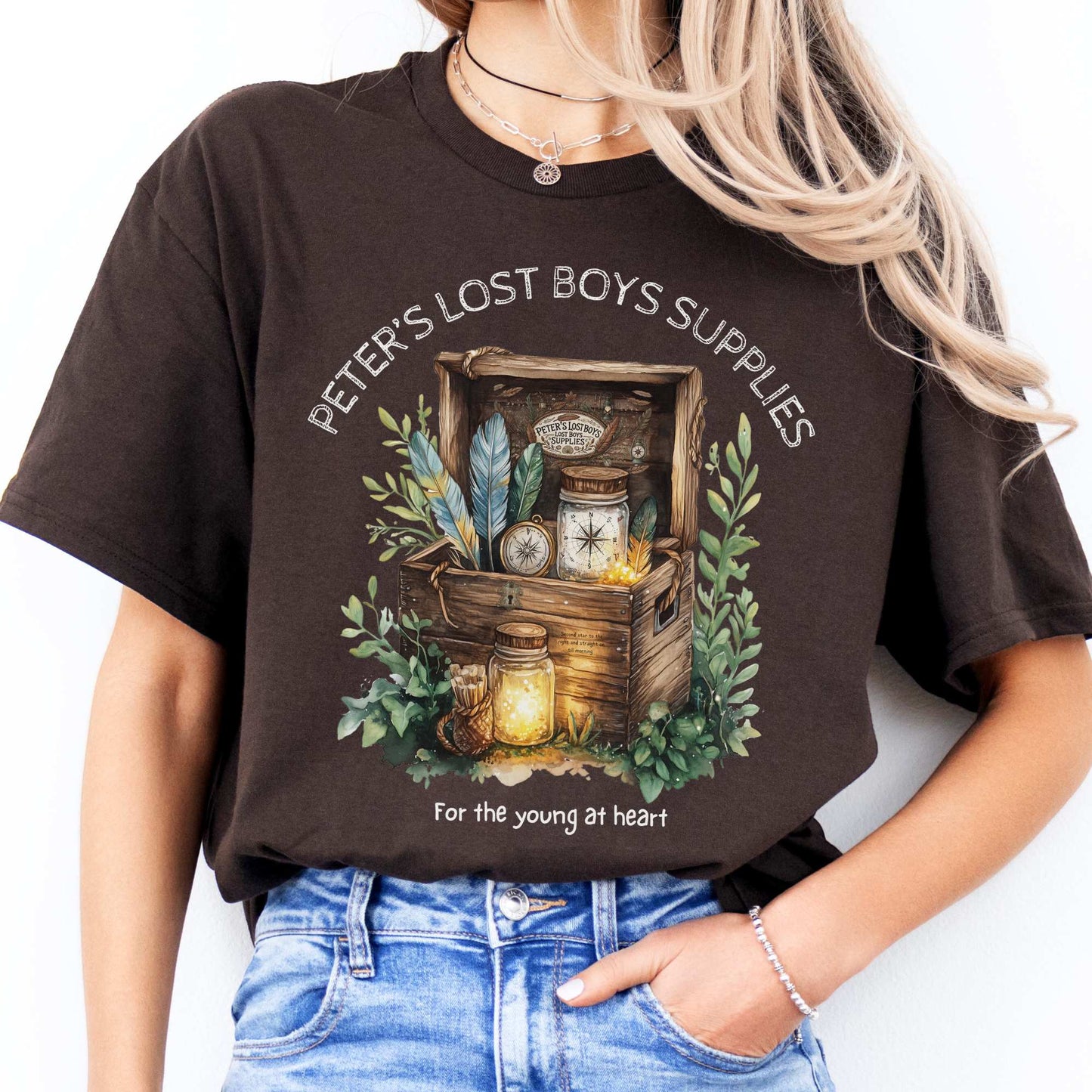 Peter's Lost Boys Supplies Shirt Peter Pan Dark Chocolate / S T-Shirt The Mystic Eden Bookish Book Lovers