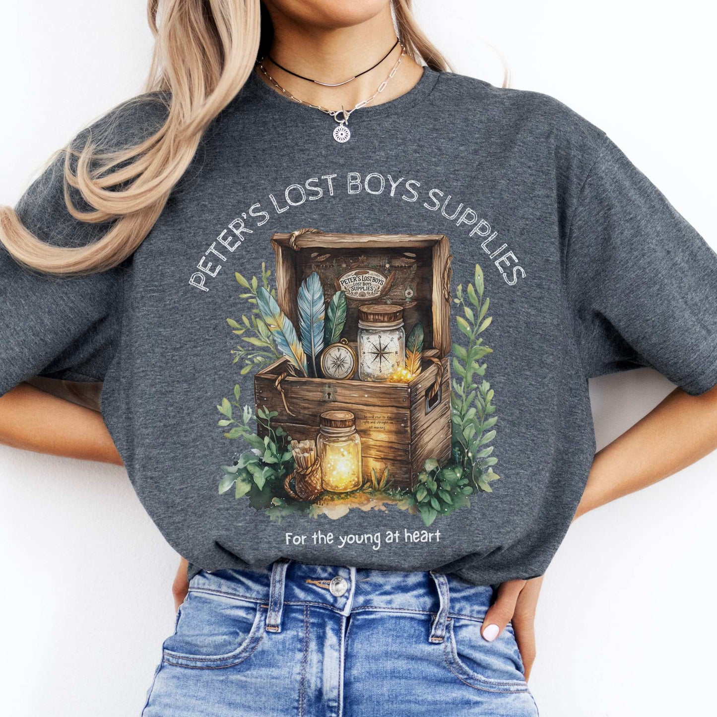 Peter's Lost Boys Supplies Shirt Peter Pan Dark Heather / S T-Shirt The Mystic Eden Bookish Book Lovers