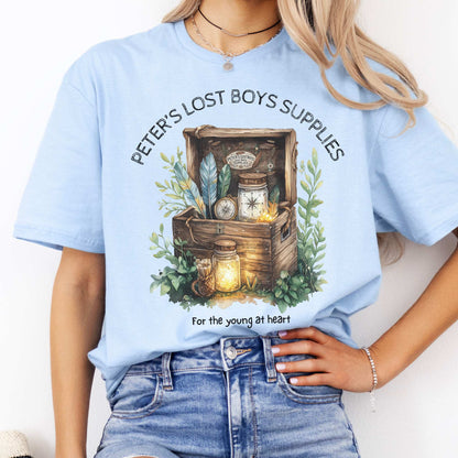 Peter's Lost Boys Supplies Shirt Peter Pan Light Blue / S T-Shirt The Mystic Eden Bookish Book Lovers