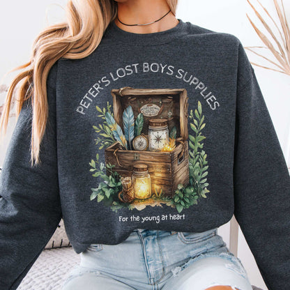 Peter's Lost Boys Supplies Sweatshirt Dark Heather / S Sweatshirt The Mystic Eden Bookish Book Lovers
