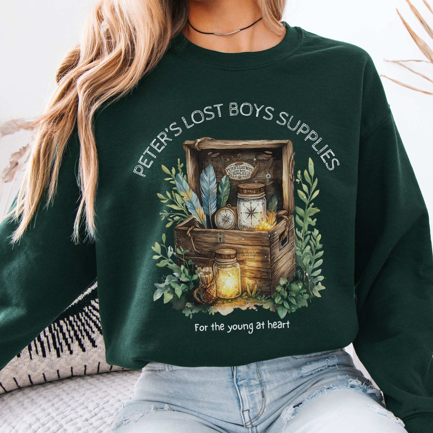 Peter's Lost Boys Supplies Sweatshirt Forest Green / S Sweatshirt The Mystic Eden Bookish Book Lovers