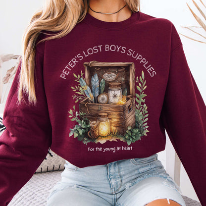 Peter's Lost Boys Supplies Sweatshirt Maroon / S Sweatshirt The Mystic Eden Bookish Book Lovers