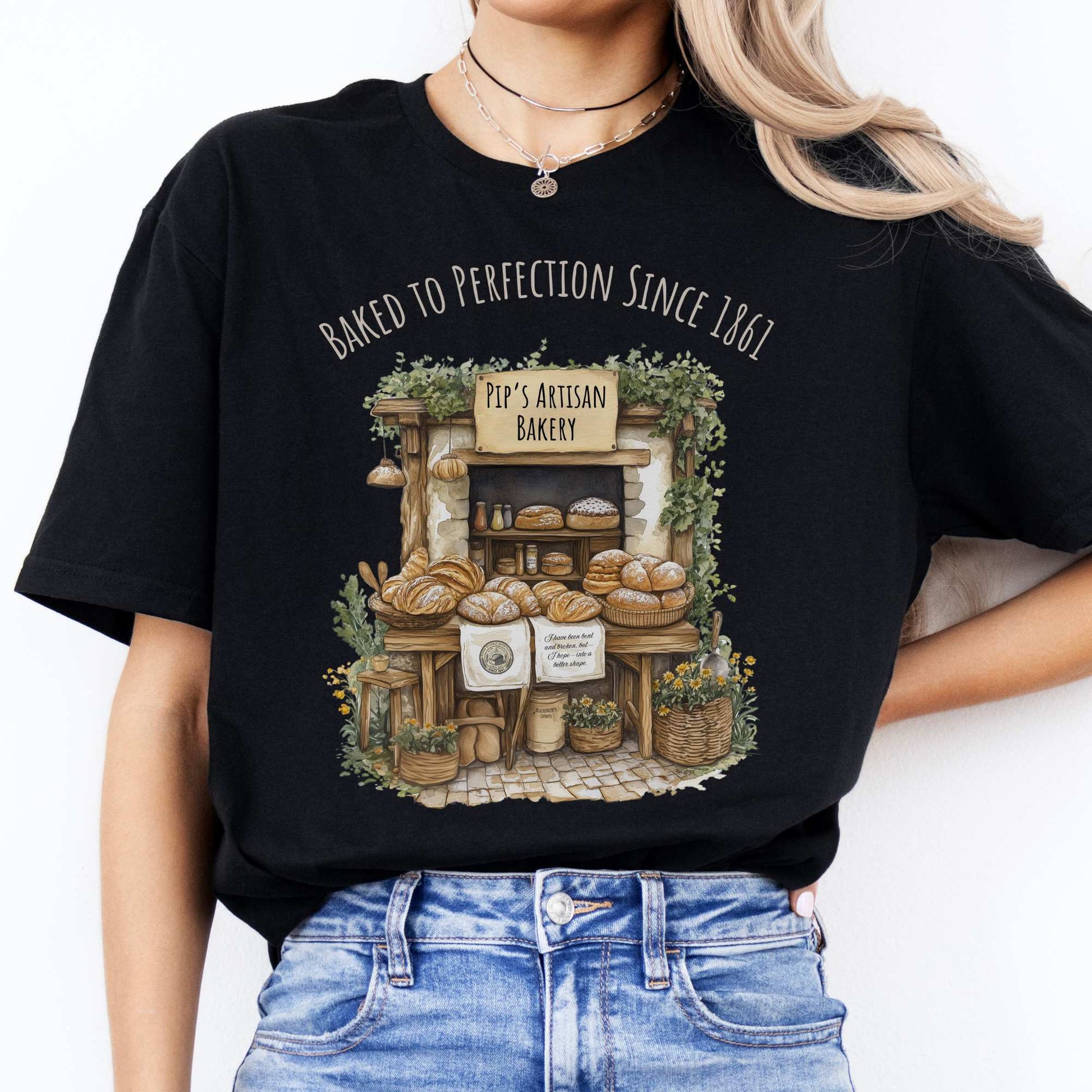 Pip's Artisan Bakery Great Expectations Charles Dickens Tee Black / S T-Shirt The Mystic Eden Bookish Book Lovers