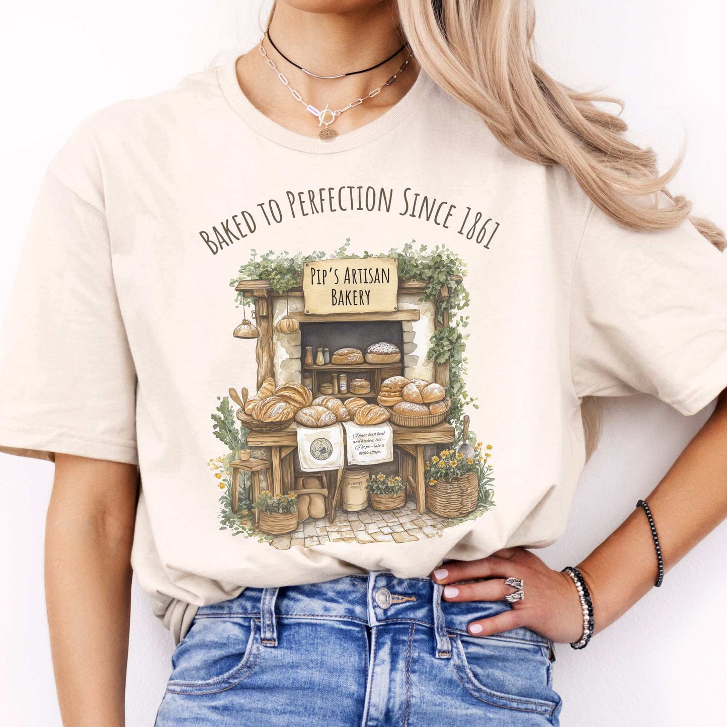 Pip's Artisan Bakery Great Expectations Charles Dickens Tee Natural / S T-Shirt The Mystic Eden Bookish Book Lovers