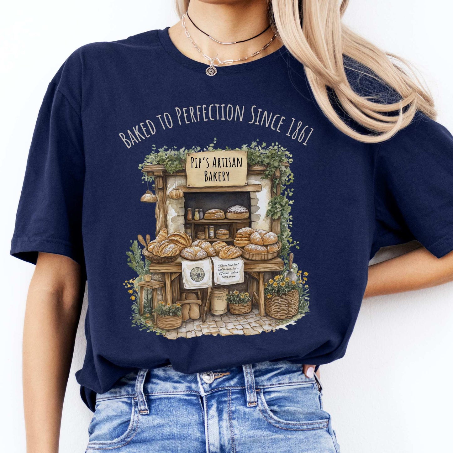 Pip's Artisan Bakery Great Expectations Charles Dickens Tee Navy / S T-Shirt The Mystic Eden Bookish Book Lovers