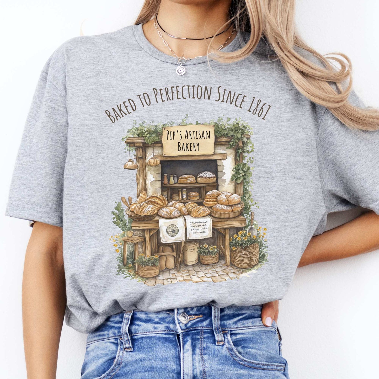 Pip's Artisan Bakery Great Expectations Charles Dickens Tee Sport Grey / S T-Shirt The Mystic Eden Bookish Book Lovers