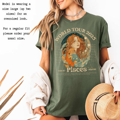 Pisces Concert T-Shirt - Zodiac World Tour 2025 Shirt T-Shirt The Mystic Eden Bookish Book Lovers