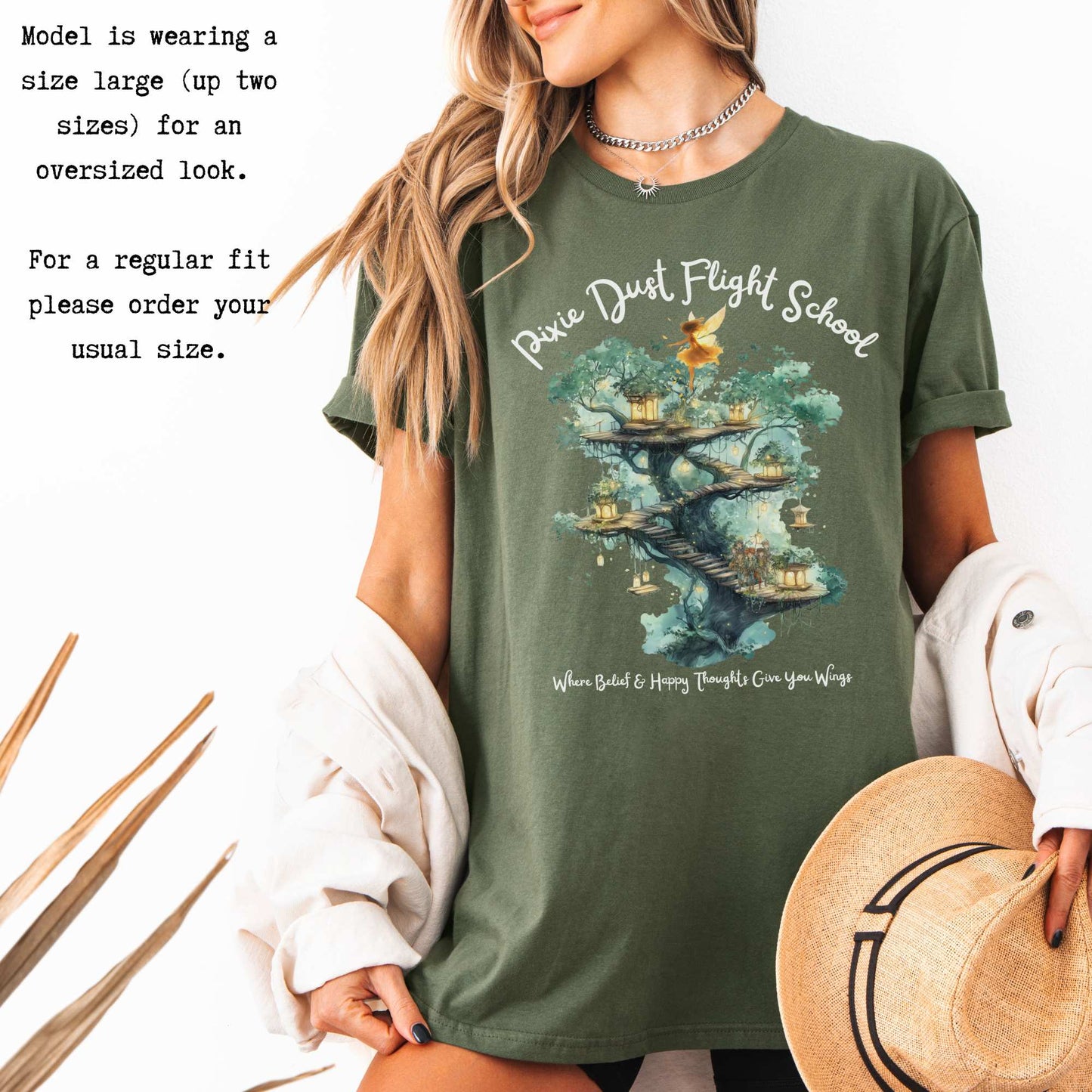 Pixie Dust Flight School Peter Pan Shirt - J M Barrie T-Shirt The Mystic Eden Bookish Book Lovers