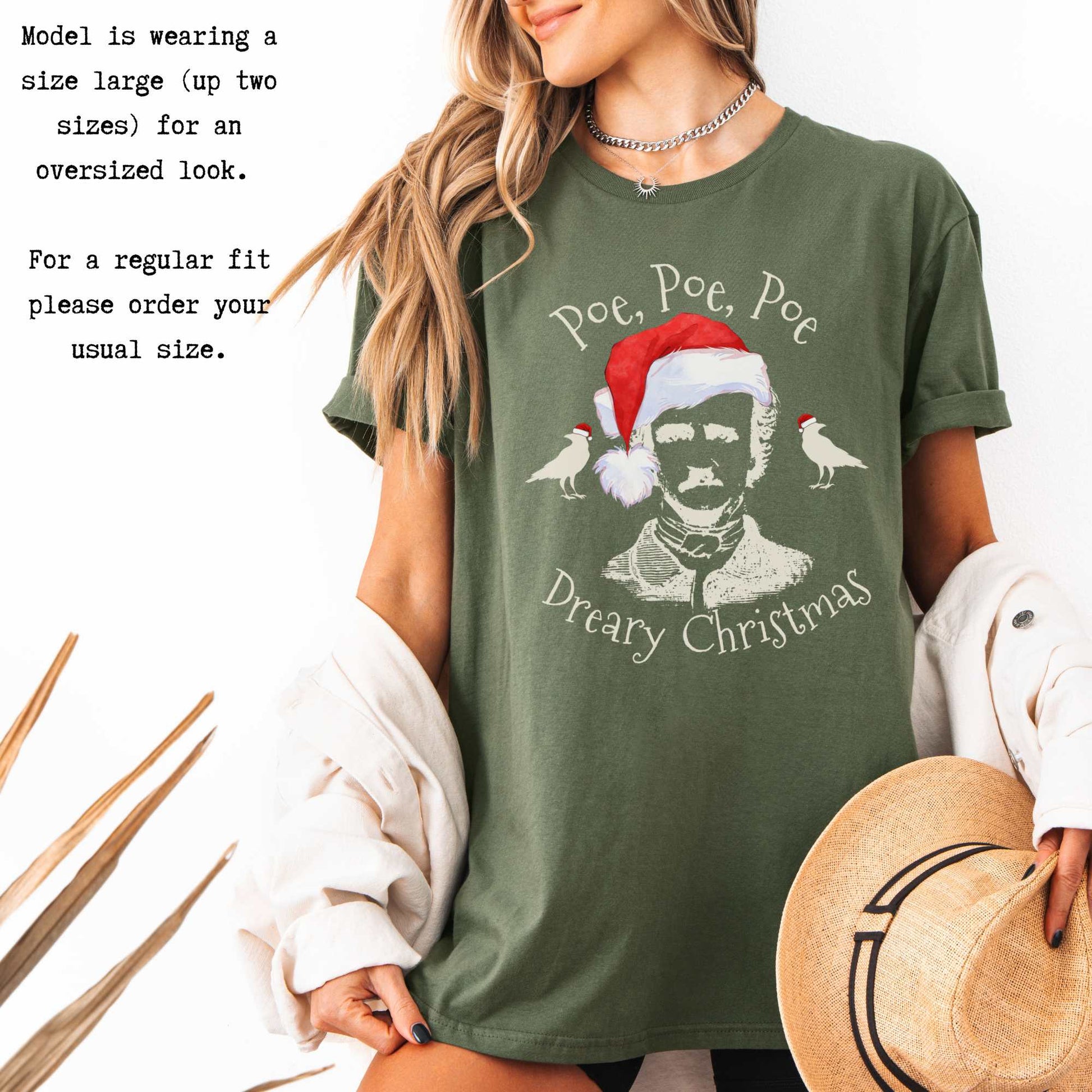 Poe, Poe, Poe - Dreary Christmas Tee T-Shirt The Mystic Eden Bookish Book Lovers