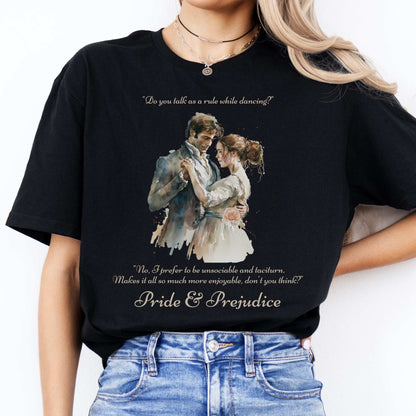 Pride & Prejudice Jane Austen T-shirt Black / S T-Shirt The Mystic Eden Bookish Book Lovers