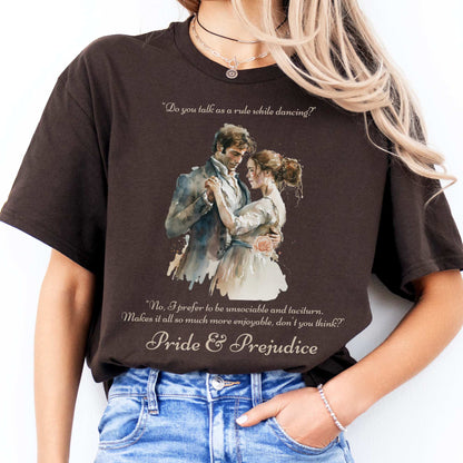 Pride & Prejudice Jane Austen T-shirt Dark Chocolate / S T-Shirt The Mystic Eden Bookish Book Lovers