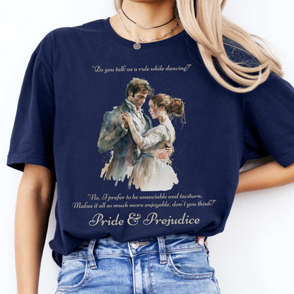 Pride & Prejudice Jane Austen T-shirt Navy / S T-Shirt The Mystic Eden Bookish Book Lovers