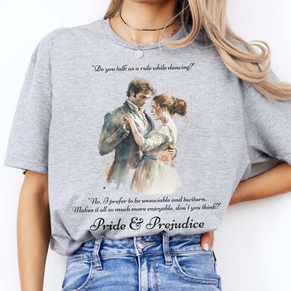 Pride & Prejudice Jane Austen T-shirt Sport Grey / S T-Shirt The Mystic Eden Bookish Book Lovers