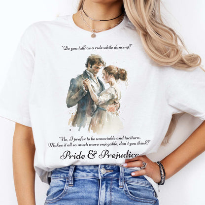 Pride & Prejudice Jane Austen T-shirt White / S T-Shirt The Mystic Eden Bookish Book Lovers