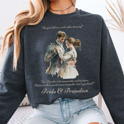 Pride & Prejudice Sweatshirt Dark Heather / S Sweatshirt The Mystic Eden Bookish Book Lovers