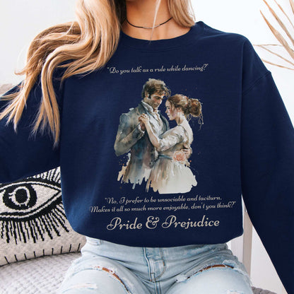 Pride & Prejudice Sweatshirt Navy / S Sweatshirt The Mystic Eden Bookish Book Lovers