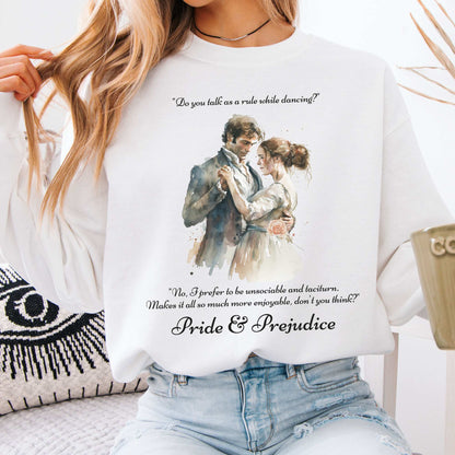 Pride & Prejudice Sweatshirt White / S Sweatshirt The Mystic Eden Bookish Book Lovers