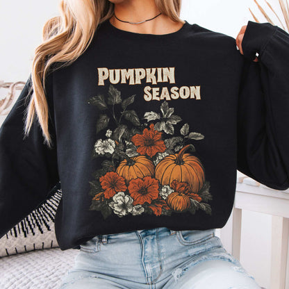 Pumpkin Season Halloween Fall Sweatshirt Black / S Sweatshirt The Mystic Eden Bookish Book Lovers