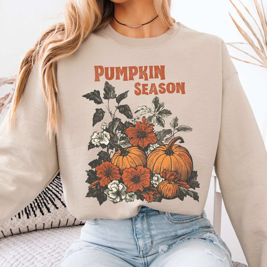 Pumpkin Season Halloween Fall Sweatshirt Sand / S Sweatshirt The Mystic Eden Bookish Book Lovers