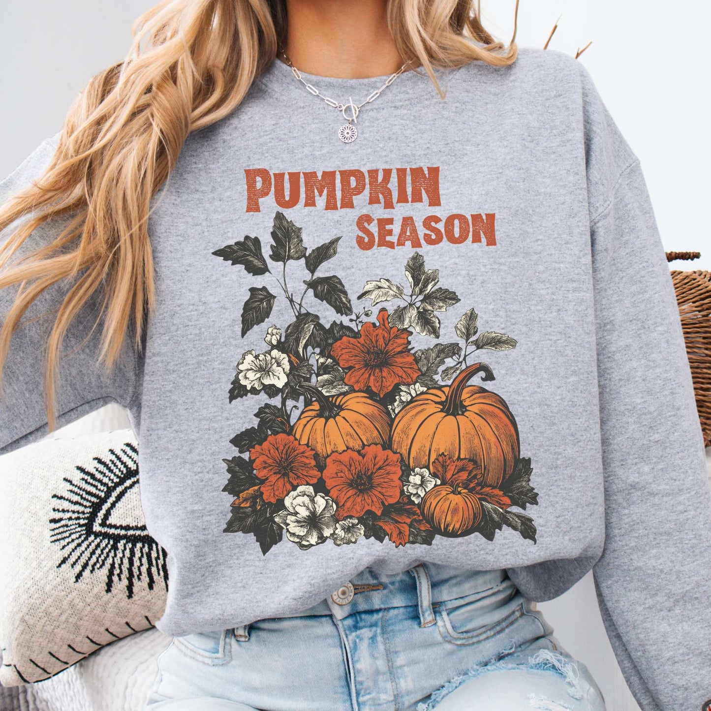 Pumpkin Season Halloween Fall Sweatshirt Sport Grey / S Sweatshirt The Mystic Eden Bookish Book Lovers