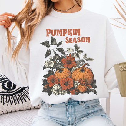 Pumpkin Season Halloween Fall Sweatshirt White / S Sweatshirt The Mystic Eden Bookish Book Lovers