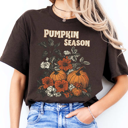 Pumpkin Season Halloween Fall Tee Dark Chocolate / S T-Shirt The Mystic Eden Bookish Book Lovers