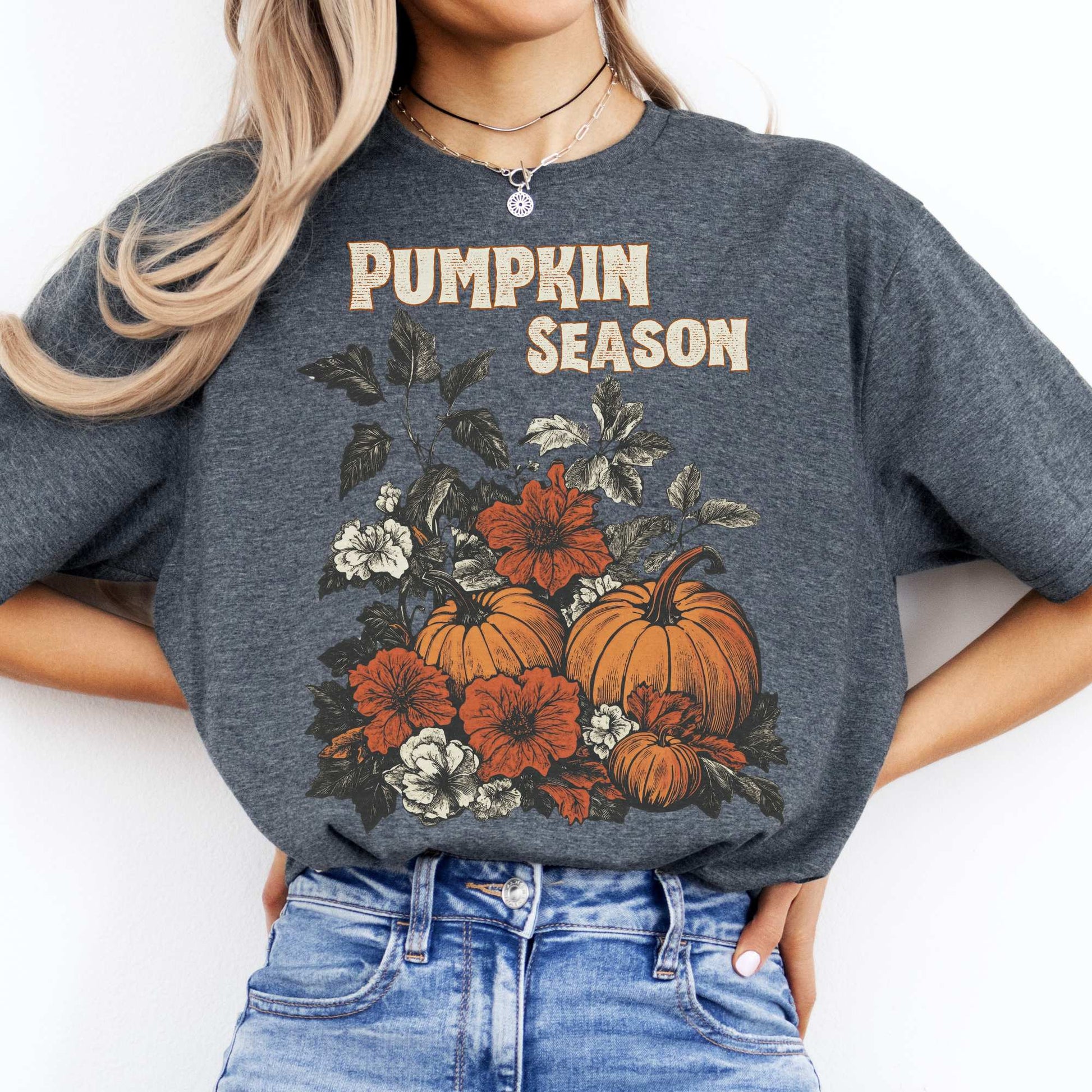 Pumpkin Season Halloween Fall Tee Dark Heather / S T-Shirt The Mystic Eden Bookish Book Lovers