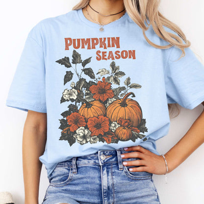 Pumpkin Season Halloween Fall Tee Light Blue / S T-Shirt The Mystic Eden Bookish Book Lovers