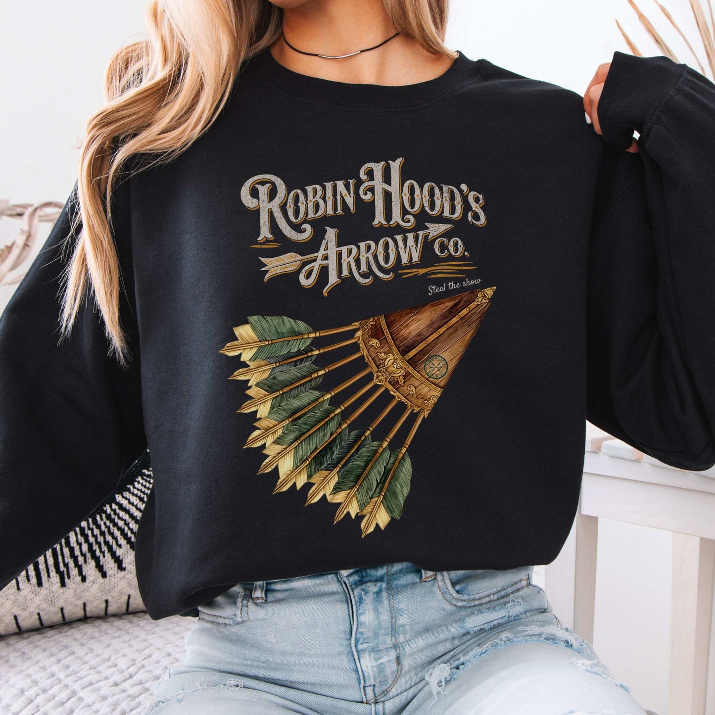 Robin Hood's Arrow Co. Sweatshirt Black / S Sweatshirt The Mystic Eden Bookish Book Lovers
