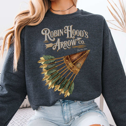 Robin Hood's Arrow Co. Sweatshirt Dark Heather / S Sweatshirt The Mystic Eden Bookish Book Lovers