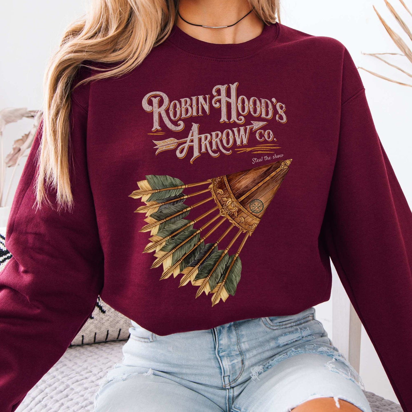 Robin Hood's Arrow Co. Sweatshirt Maroon / S Sweatshirt The Mystic Eden Bookish Book Lovers