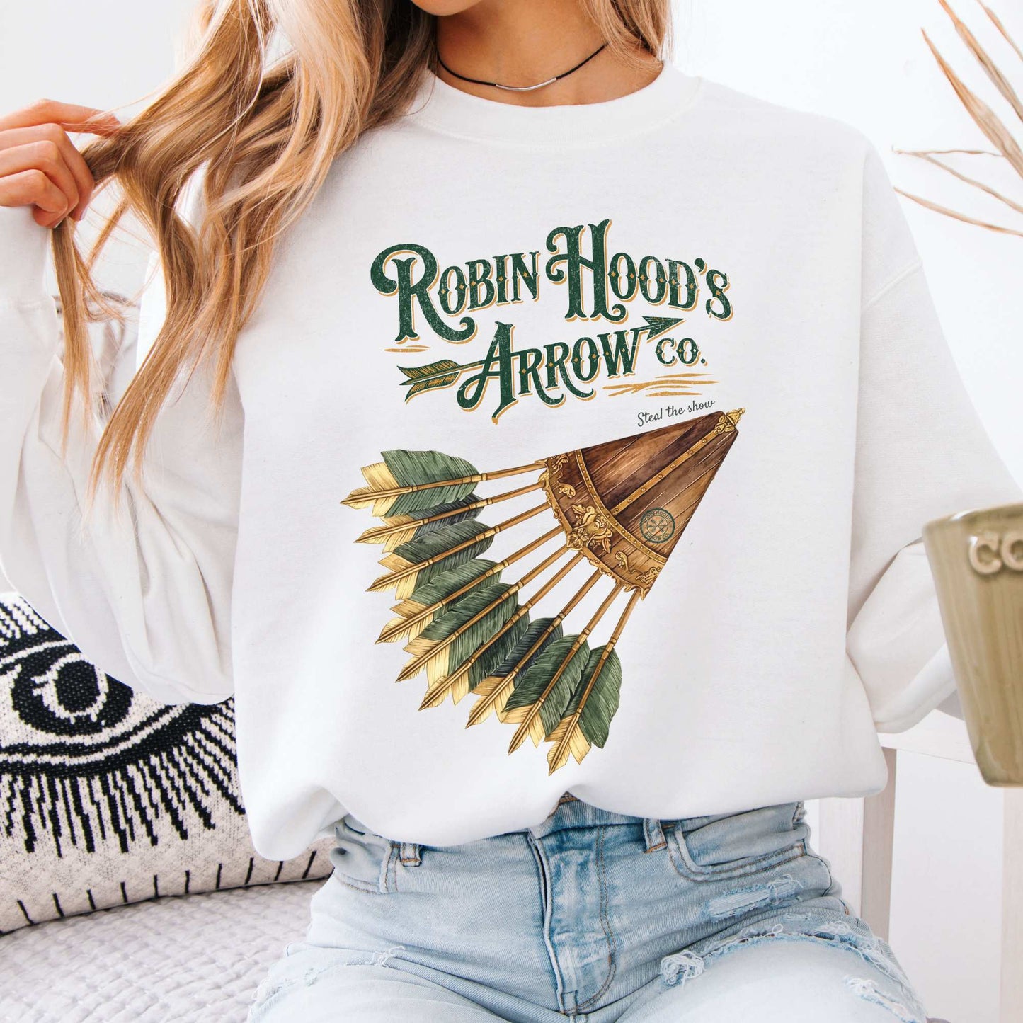 Robin Hood's Arrow Co. Sweatshirt White / S Sweatshirt The Mystic Eden Bookish Book Lovers