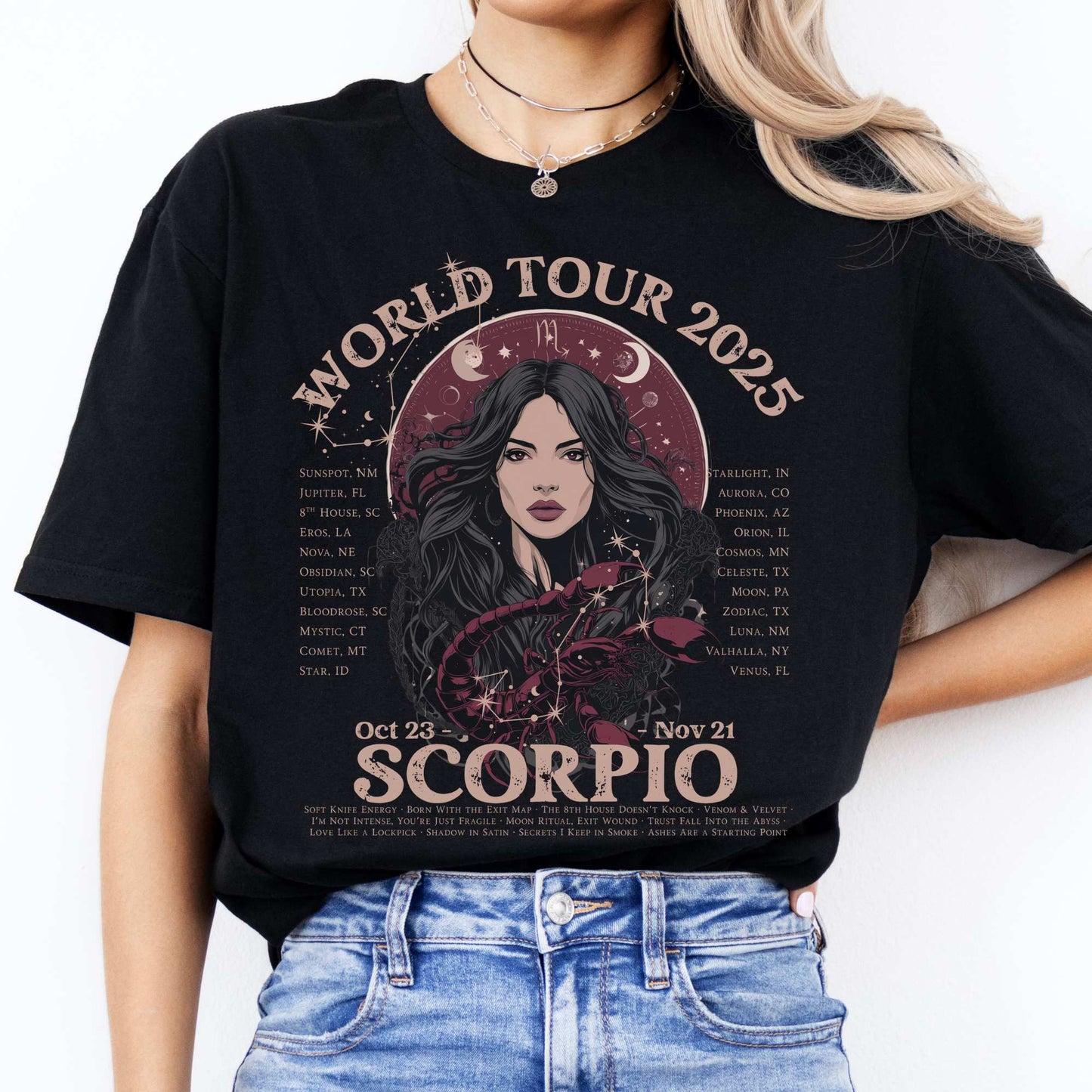 Scorpio Concert T-Shirt - Zodiac World Tour 2025 Shirt Black / S T-Shirt The Mystic Eden Bookish Book Lovers