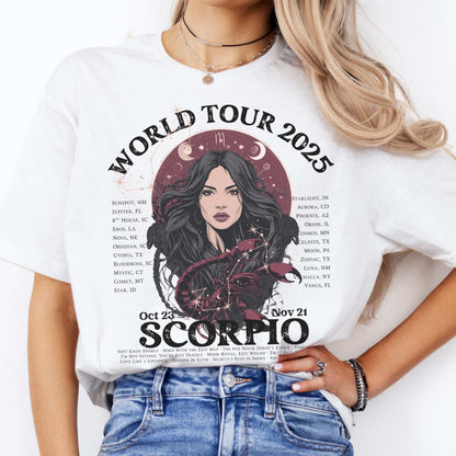 Scorpio Concert T-Shirt - Zodiac World Tour 2025 Shirt White / S T-Shirt The Mystic Eden Bookish Book Lovers