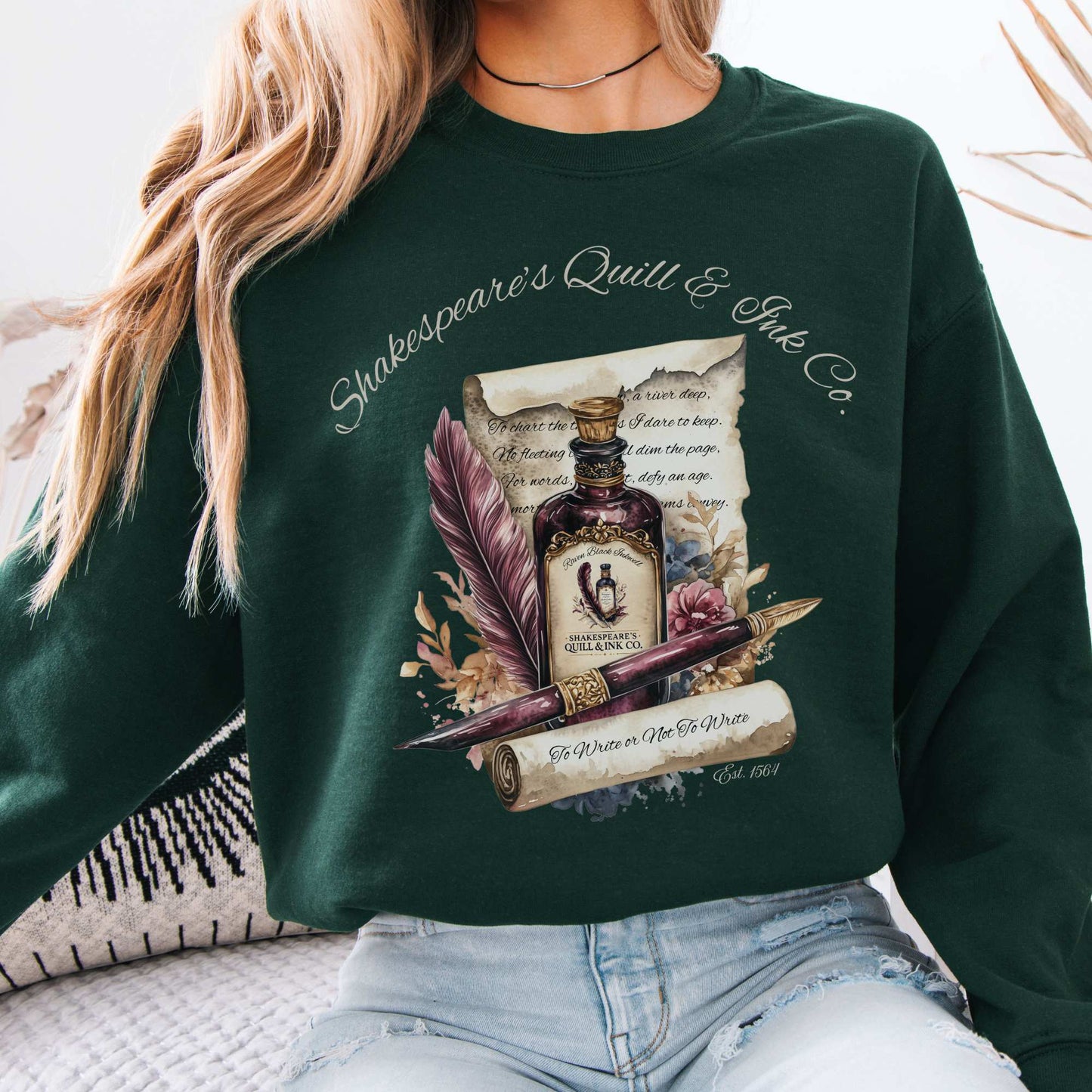 Shakespeare's Quill & Ink Co. Sweatshirt Forest Green / S Sweatshirt The Mystic Eden Bookish Book Lovers