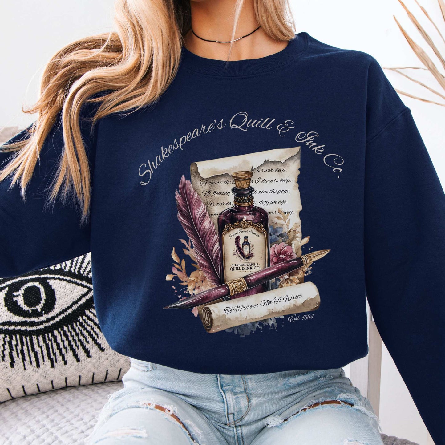 Shakespeare's Quill & Ink Co. Sweatshirt Navy / S Sweatshirt The Mystic Eden Bookish Book Lovers