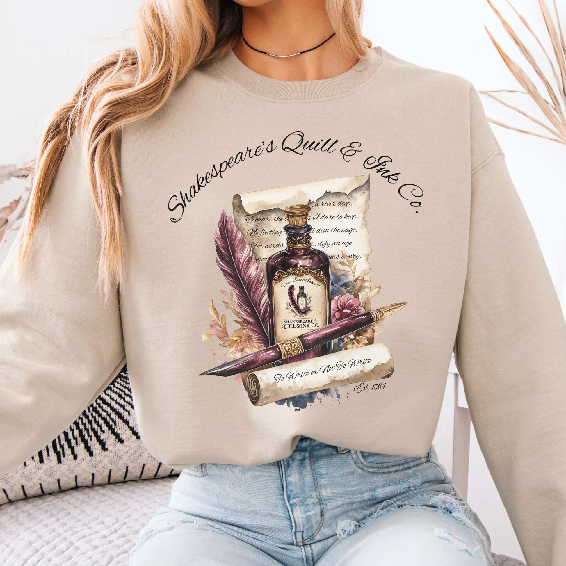 Shakespeare's Quill & Ink Co. Sweatshirt Sand / S Sweatshirt The Mystic Eden Bookish Book Lovers