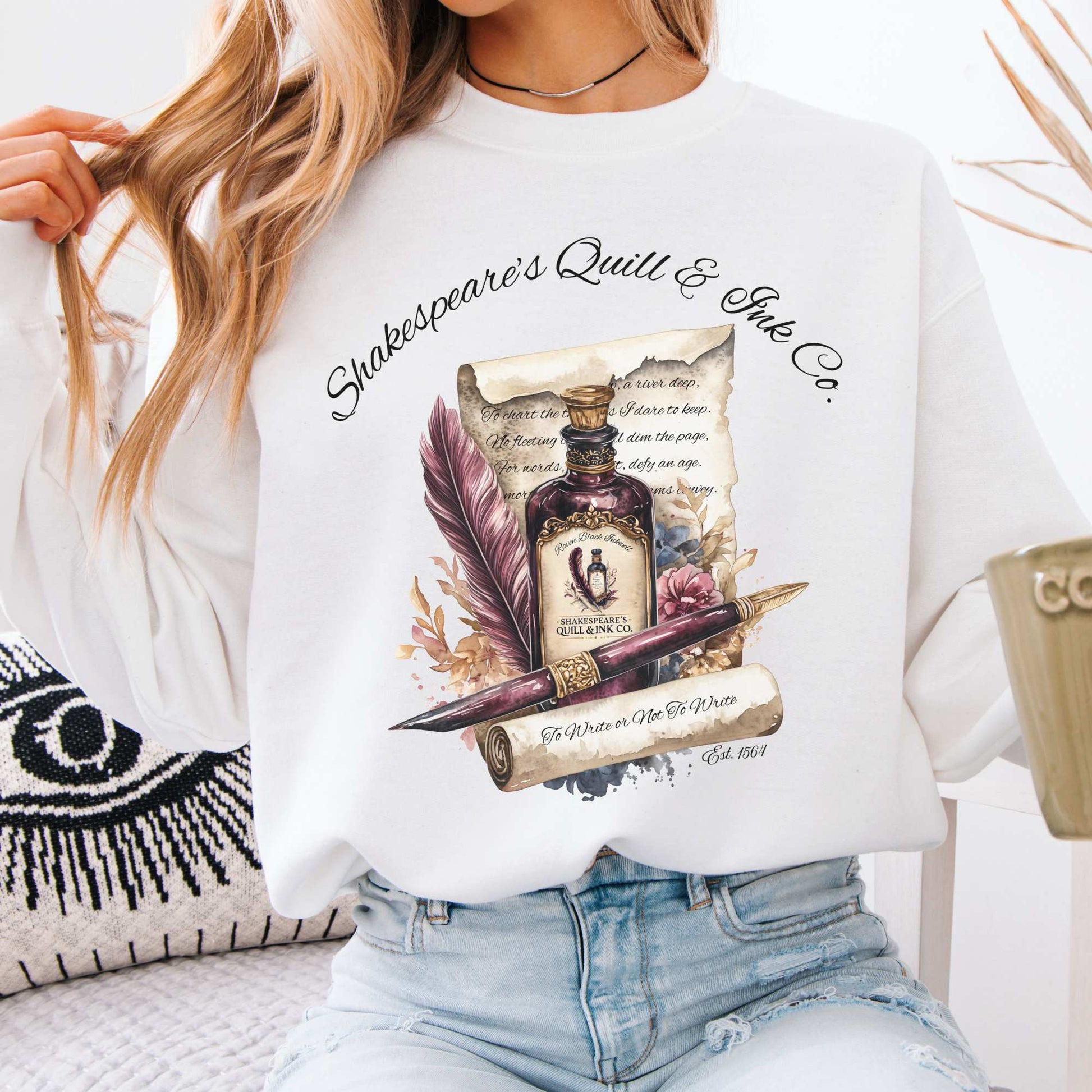 Shakespeare's Quill & Ink Co. Sweatshirt White / S Sweatshirt The Mystic Eden Bookish Book Lovers
