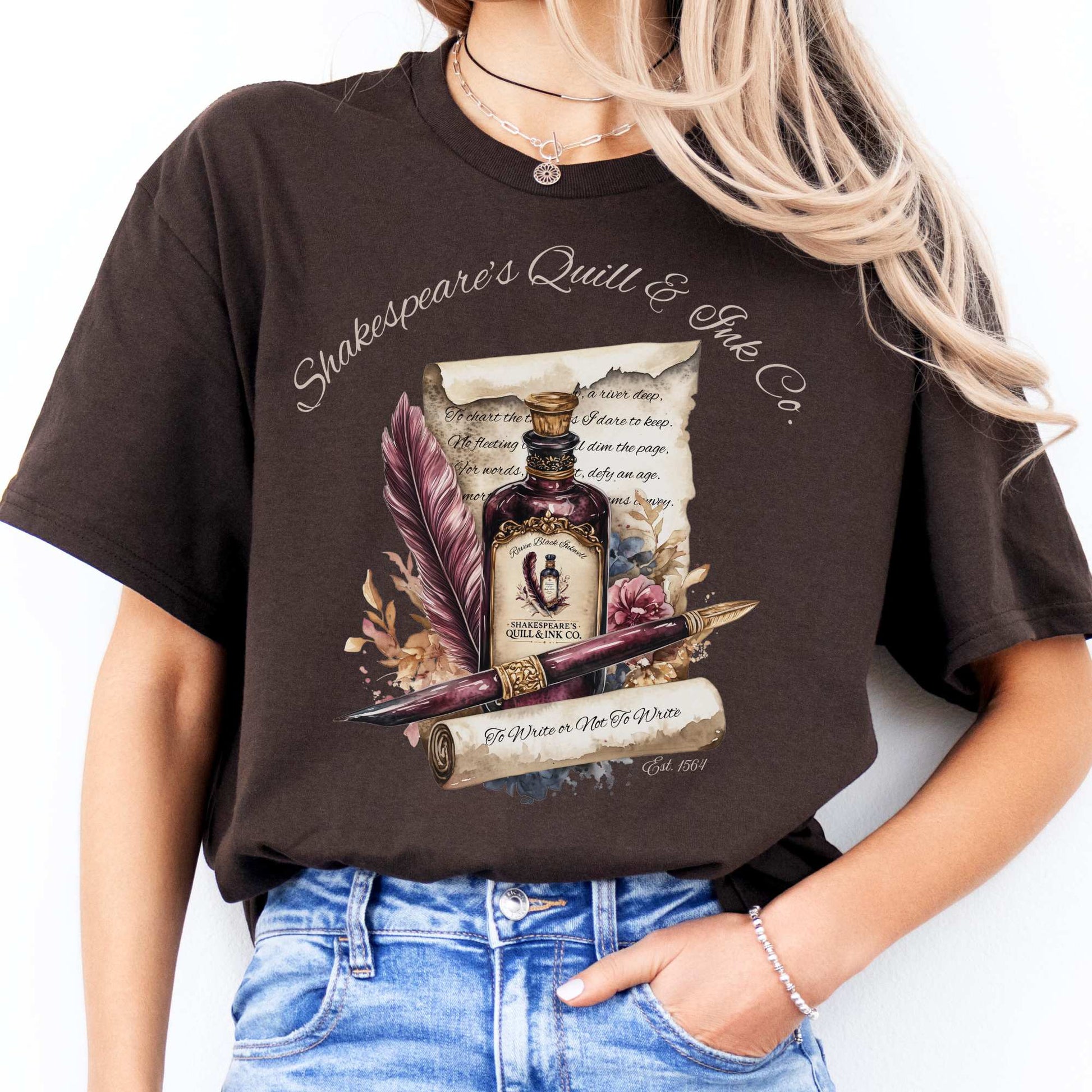 Shakespeare's Quill & Ink Co. Tee Dark Chocolate / S T-Shirt The Mystic Eden Bookish Book Lovers