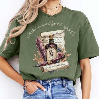 Shakespeare's Quill & Ink Co. Tee Military Green / S T-Shirt The Mystic Eden Bookish Book Lovers