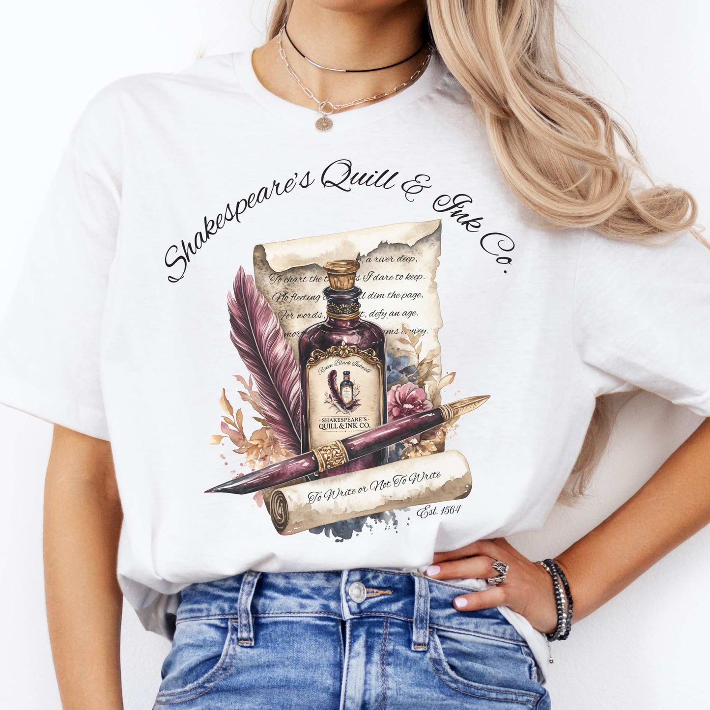 Shakespeare's Quill & Ink Co. Tee White / S T-Shirt The Mystic Eden Bookish Book Lovers