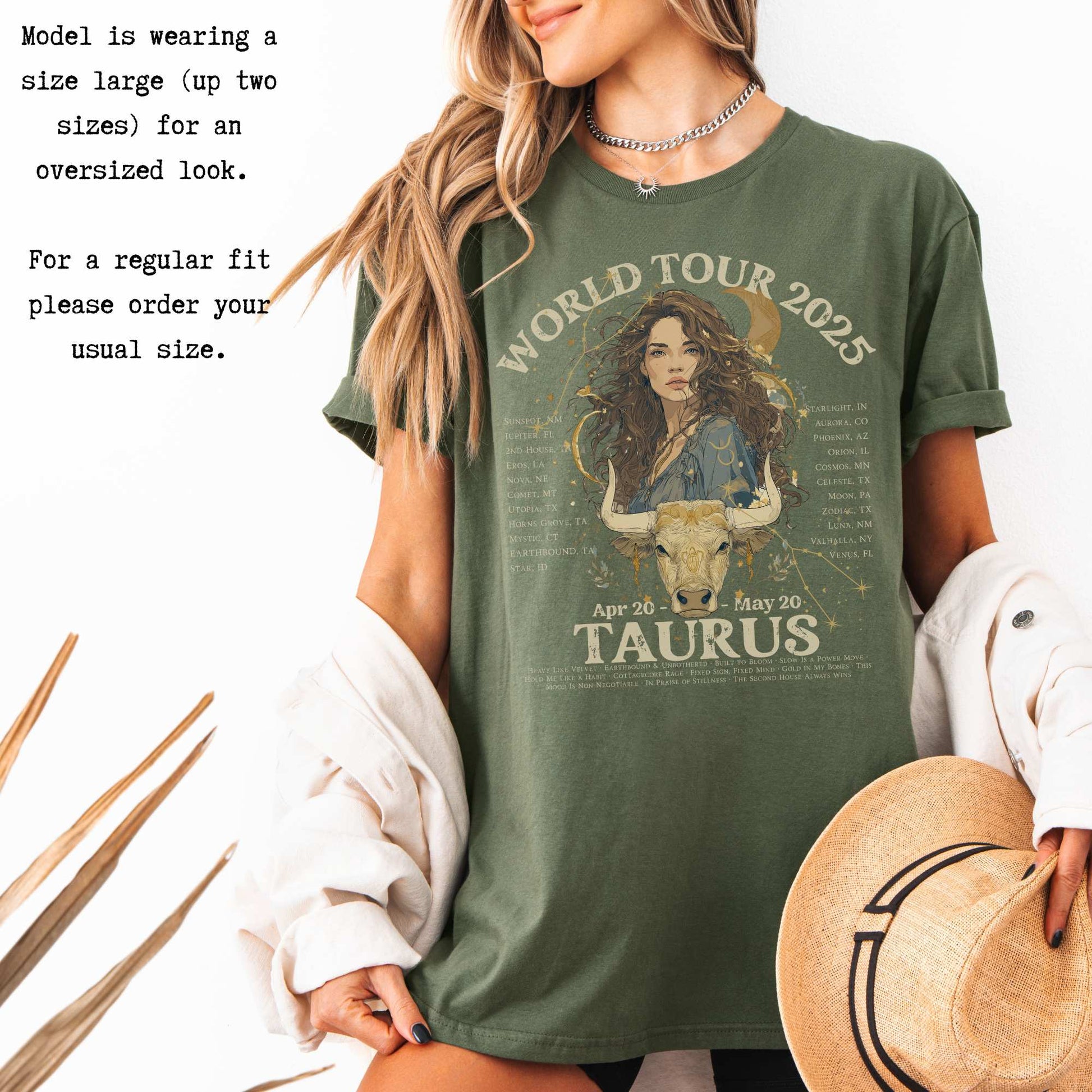 Taurus Concert T-Shirt - Zodiac World Tour 2025 Shirt T-Shirt The Mystic Eden Bookish Book Lovers