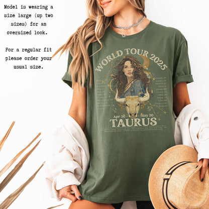 Taurus Concert T-Shirt - Zodiac World Tour 2025 Shirt T-Shirt The Mystic Eden Bookish Book Lovers