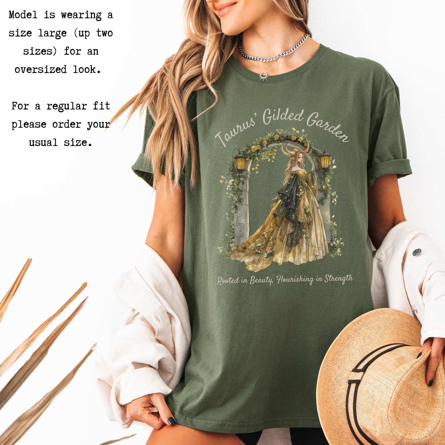 Taurus' Gilded Garden Zodiac Shirt T-Shirt The Mystic Eden Bookish Book Lovers