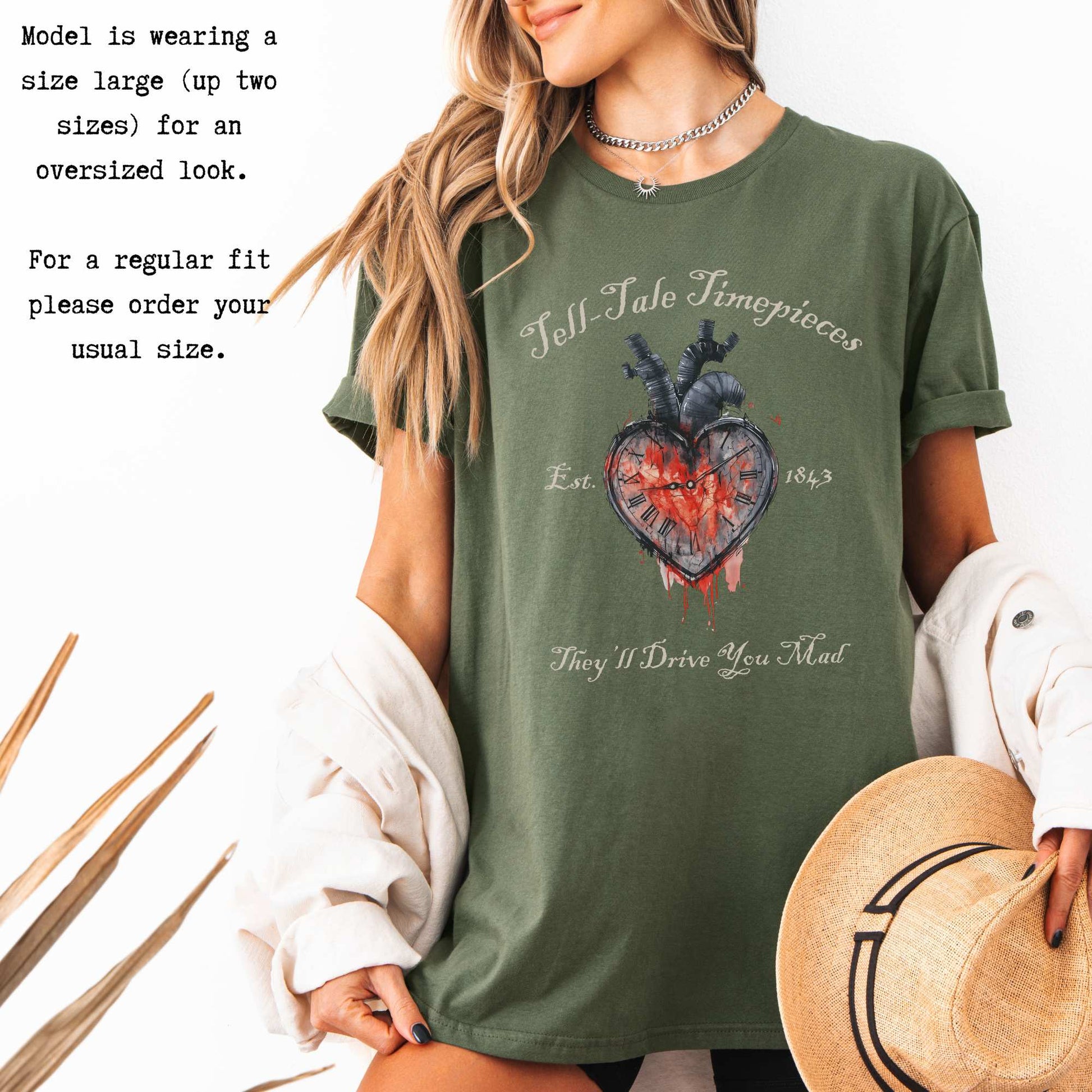 Tell-Tale Timepieces Edgar Allan Poe Shirt T-Shirt The Mystic Eden Bookish Book Lovers